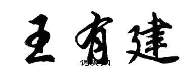 胡問遂王有建行書個性簽名怎么寫