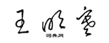 駱恆光王明寒草書個性簽名怎么寫