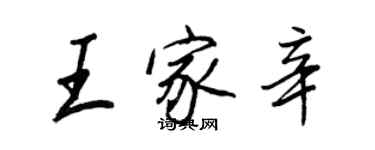 王正良王家辛行書個性簽名怎么寫