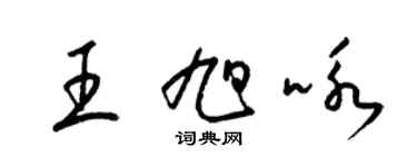 梁錦英王旭詠草書個性簽名怎么寫