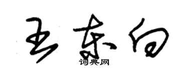 朱錫榮王東向草書個性簽名怎么寫