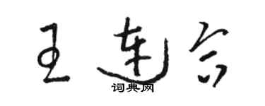 駱恆光王連合草書個性簽名怎么寫