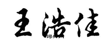 胡問遂王浩佳行書個性簽名怎么寫