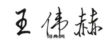 駱恆光王偉赫行書個性簽名怎么寫