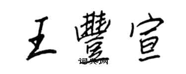 王正良王豐宣行書個性簽名怎么寫