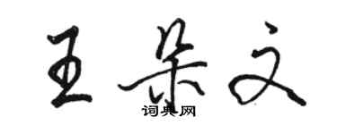 駱恆光王朵文行書個性簽名怎么寫