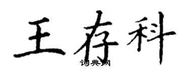 丁謙王存科楷書個性簽名怎么寫