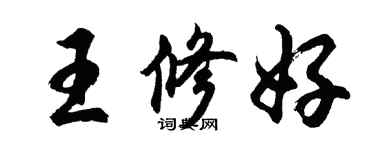 胡問遂王修好行書個性簽名怎么寫