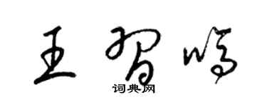 梁錦英王習嗎草書個性簽名怎么寫