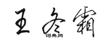 駱恆光王冬霜行書個性簽名怎么寫