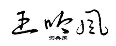 曾慶福王吟風草書個性簽名怎么寫