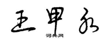 曾慶福王甲水草書個性簽名怎么寫