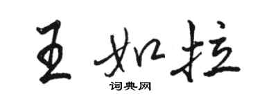 駱恆光王如拉行書個性簽名怎么寫