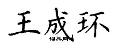 丁謙王成環楷書個性簽名怎么寫