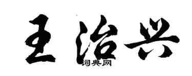 胡問遂王治興行書個性簽名怎么寫