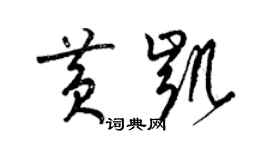 梁錦英黃凱草書個性簽名怎么寫