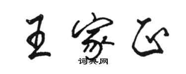 駱恆光王家正行書個性簽名怎么寫