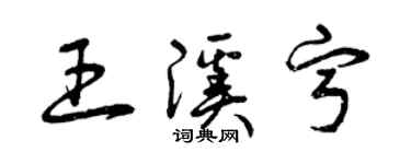 曾慶福王溪寧草書個性簽名怎么寫