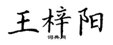 丁謙王梓陽楷書個性簽名怎么寫