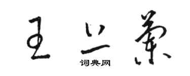 駱恆光王上蘭草書個性簽名怎么寫