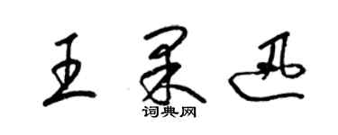 梁錦英王果迅草書個性簽名怎么寫