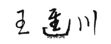 駱恆光王進川草書個性簽名怎么寫