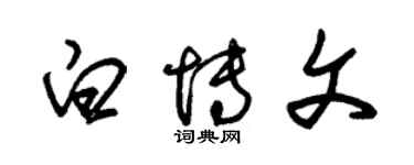 朱錫榮白博文草書個性簽名怎么寫