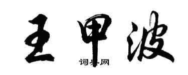 胡問遂王甲波行書個性簽名怎么寫