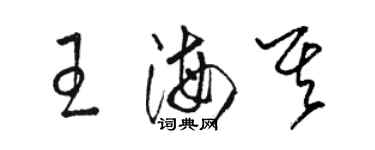 駱恆光王海其草書個性簽名怎么寫