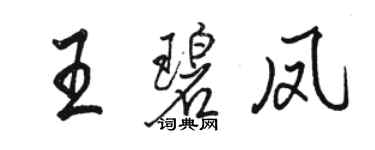 駱恆光王碧鳳行書個性簽名怎么寫