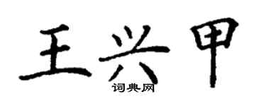 丁謙王興甲楷書個性簽名怎么寫