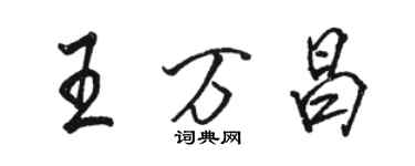 駱恆光王萬昌行書個性簽名怎么寫