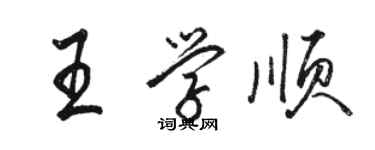 駱恆光王學順行書個性簽名怎么寫