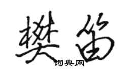 駱恆光樊笛行書個性簽名怎么寫