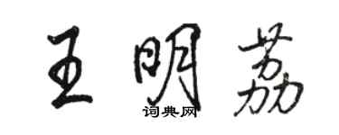 駱恆光王明荔行書個性簽名怎么寫