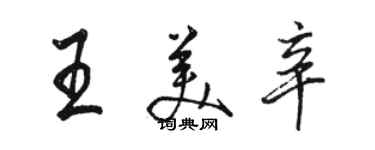 駱恆光王美辛行書個性簽名怎么寫