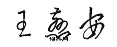 駱恆光王慈安草書個性簽名怎么寫