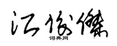 朱錫榮江俊傑草書個性簽名怎么寫