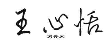 駱恆光王心恬行書個性簽名怎么寫