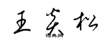 梁錦英王炎松草書個性簽名怎么寫