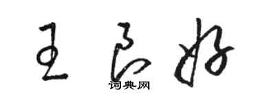 駱恆光王良好草書個性簽名怎么寫