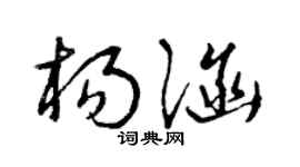 曾慶福楊涵草書個性簽名怎么寫