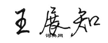 駱恆光王展知行書個性簽名怎么寫