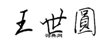 王正良王世圓行書個性簽名怎么寫