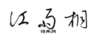 梁錦英江雨桐草書個性簽名怎么寫
