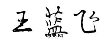 曾慶福王藍飛行書個性簽名怎么寫