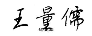 王正良王量儒行書個性簽名怎么寫