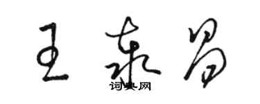 駱恆光王泰昌草書個性簽名怎么寫