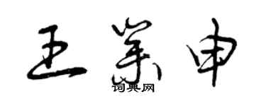 曾慶福王業申草書個性簽名怎么寫