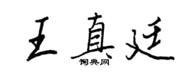 王正良王真廷行書個性簽名怎么寫